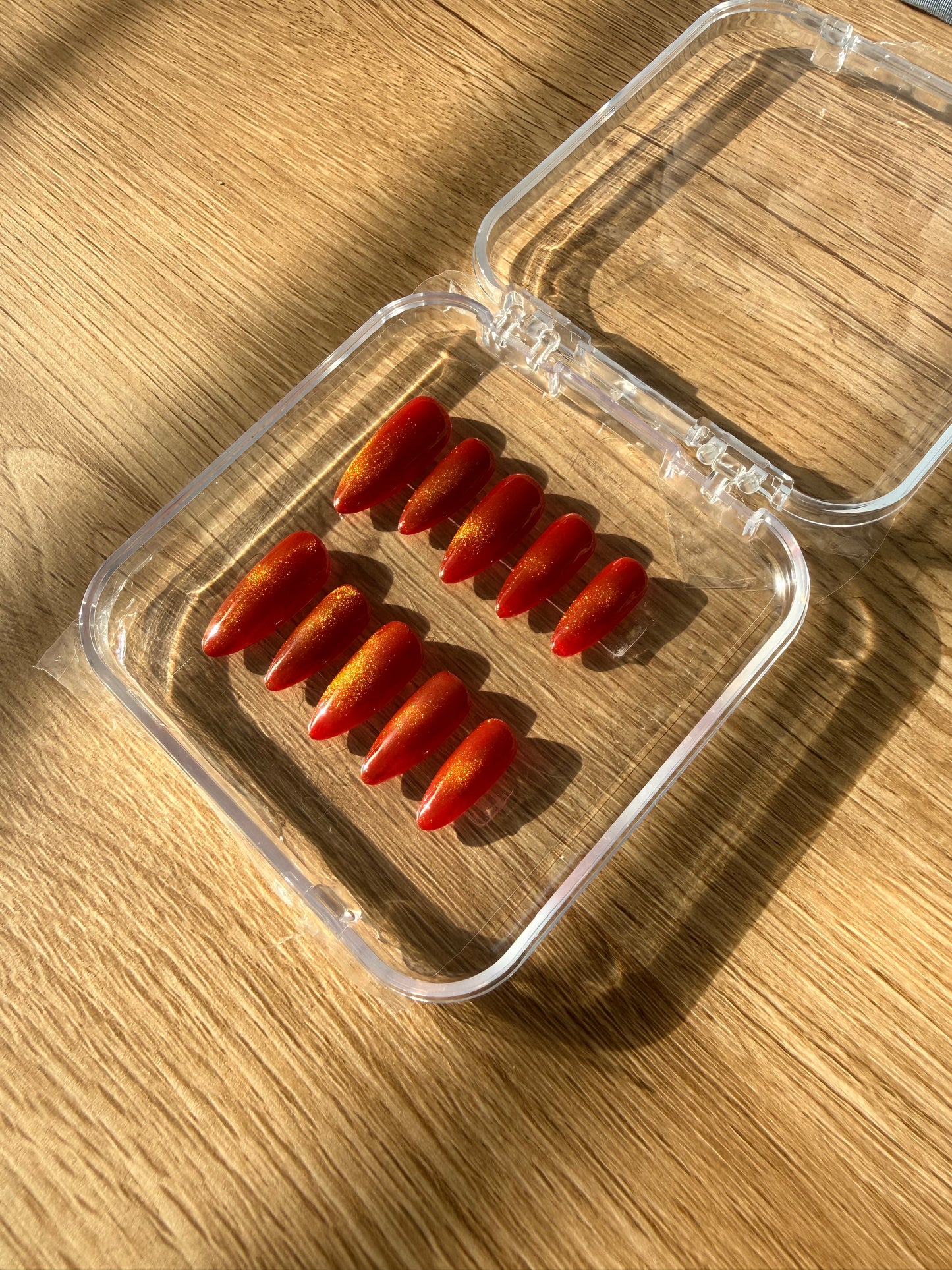 Royal Amber Finish Press-On Nails