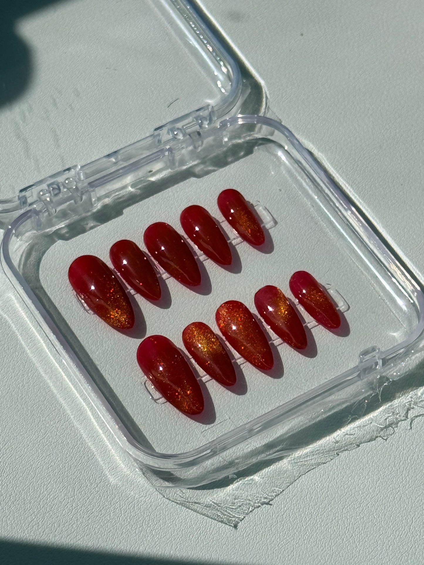 Royal Amber Finish Press-On Nails