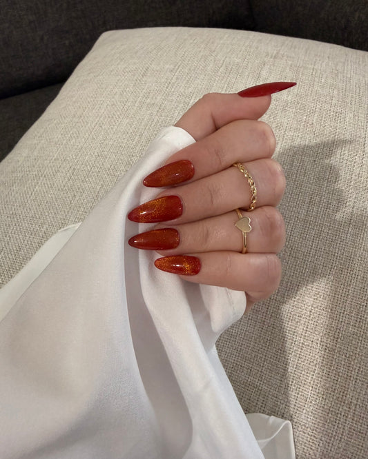 Royal Amber Finish Press-On Nails