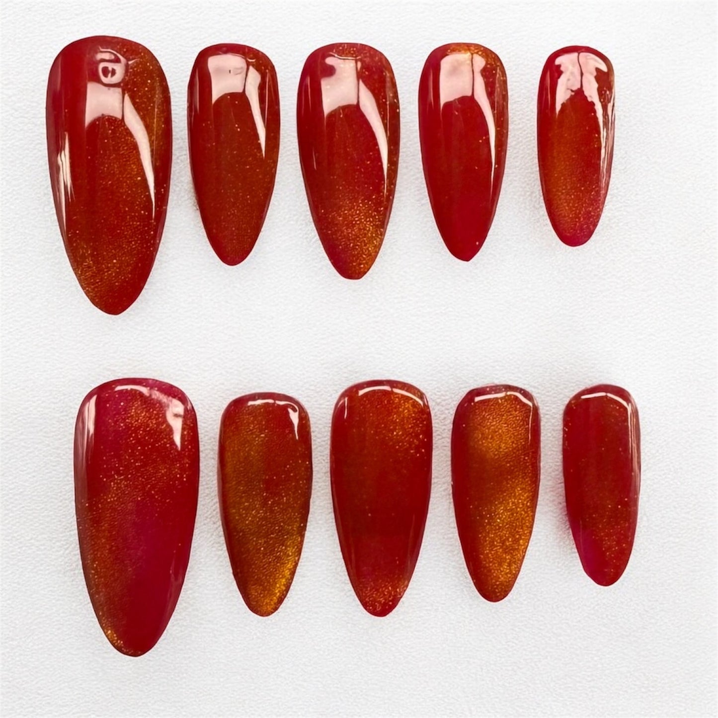 Royal Amber Finish Press-On Nails
